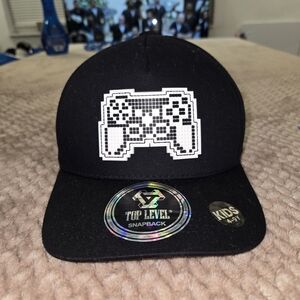 Snapback Kids Hat with Game Controller 3D Patch - Black